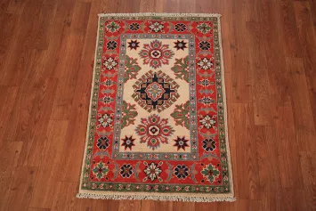 Geometric Kazak Wool Oriental Rug 2x3