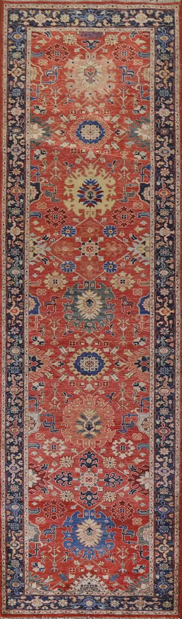 Vegetable Dye Heriz Serapi Wool Runner Rug 3x12