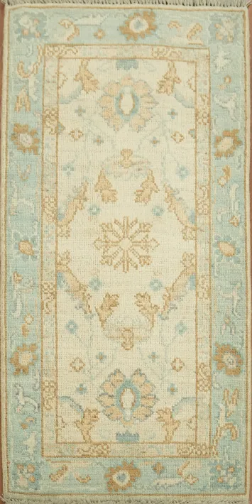 Vegetable Dye Oushak Turkish Accent Rug 2x4