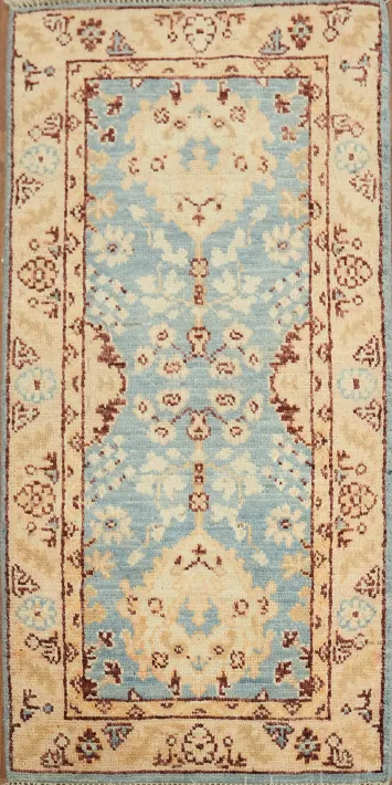 Vegetable Dye Oushak Turkish Foyer Rug 2x4