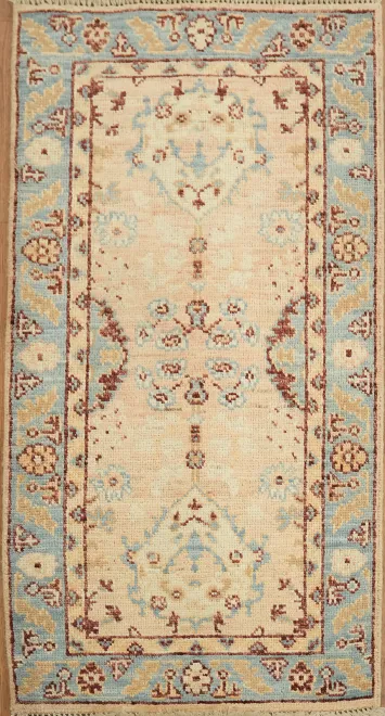 Vegetable Dye Oushak Turkish Accent Rug 2x4