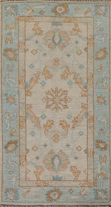 Vegetable Dye Oushak Turkish Accent Rug 2x4
