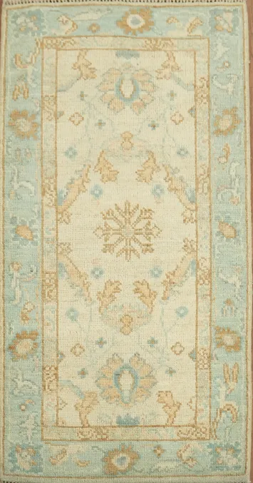 Vegetable Dye Oushak Turkish Accent Rug 2x4