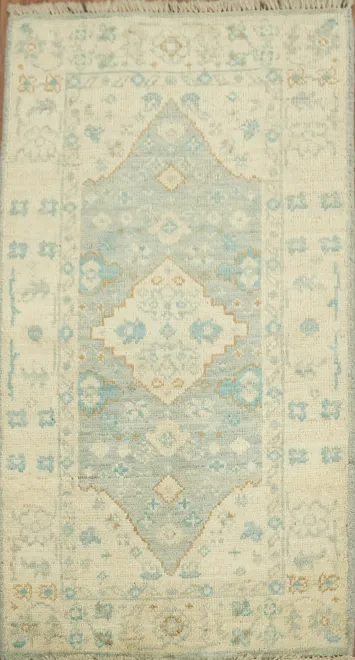 Muted Color Oushak Vegetable Dye Accent Rug 2x4