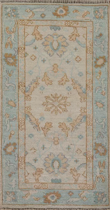Vegetable Dye Oushak Turkish Accent Rug 2x4