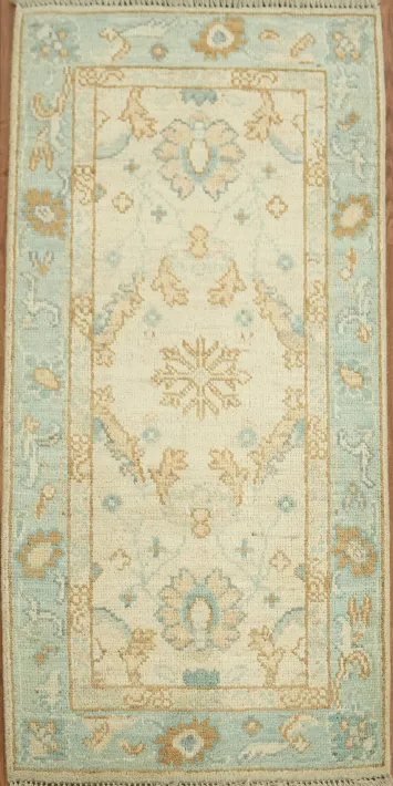 Vegetable Dye Oushak Turkish Accent Rug 2x4