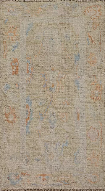 Vegetable Dye Oushak Wool Accent Rug 2x4