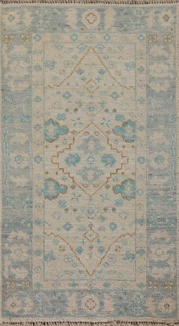 Vegetable Dye Oushak Turkish Accent Rug 2x4