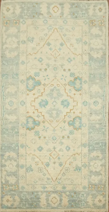 Vegetable Dye Oushak Turkish Accent Rug 2x4