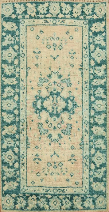 Vegetable Dye Oushak Turkish Foyer Rug 2x4