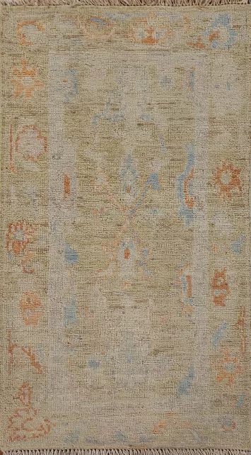 Handmade Oushak Vegetable Dye Accent Rug 2x4