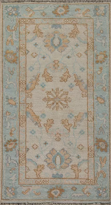 Vegetable Dye Oushak Turkish Accent Rug 2x4