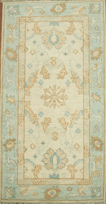 Vegetable Dye Oushak Turkish Accent Rug 2x4