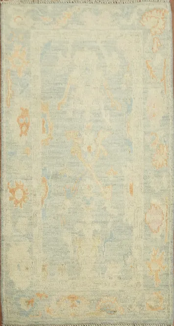 Vegetable Dye Oushak Turkish Foyer Rug 2x4