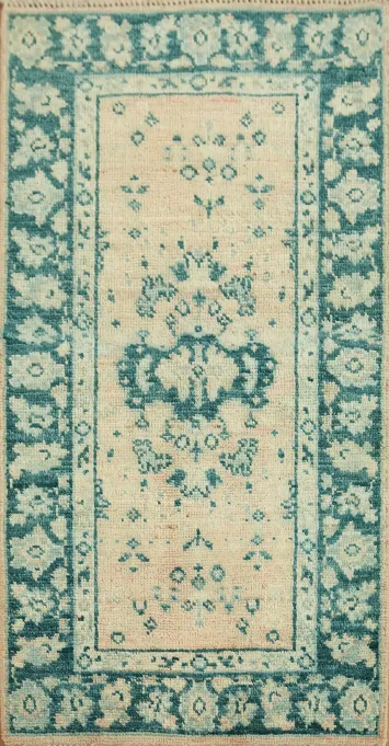 Vegetable Dye Oushak Turkish Accent Rug 2x4