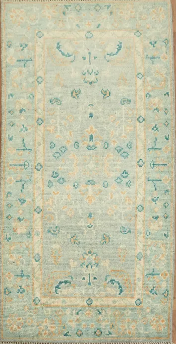 Vegetable Dye Oushak Turkish Foyer Rug 2x4