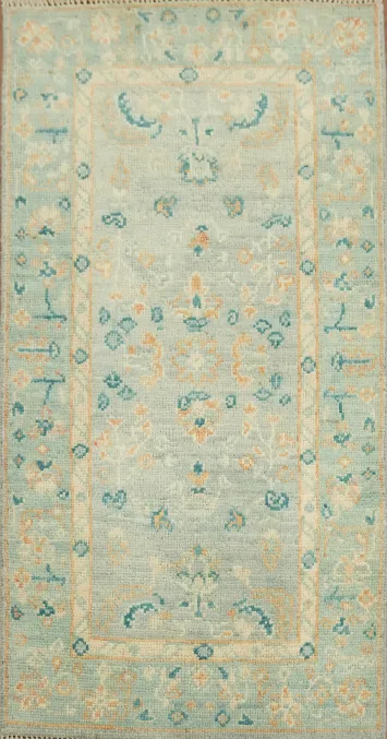 Vegetable Dye Wool Oushak Turkish Accent Rug 2x4