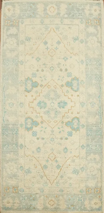 Vegetable Dye Oushak Turkish Accent Rug 2x4