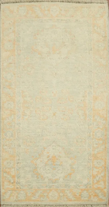 Muted Oushak Vegetable Dye Turkish Rug 2x4 ft