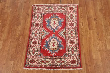Geometric Red Kazak Oriental Accent Rug 2x3
