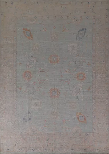 Vegetable Dye Oushak Turkish Area Rug 9x12