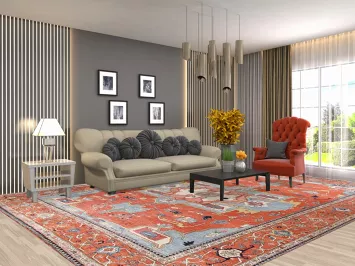 Vegetable Dye Heriz Serapi Persian Area Rug 10x14