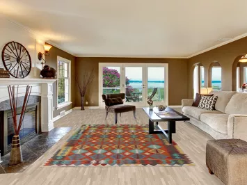 Geometric Kilim Living Room Area Rug 7x10