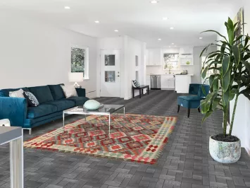 Multicolor Kilim Reversible Wool Area Rug 6x8