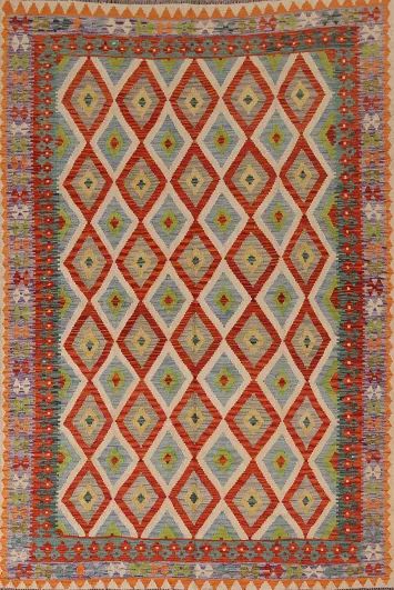 Reversible Wool Kilim Living Room Area Rug 7x10