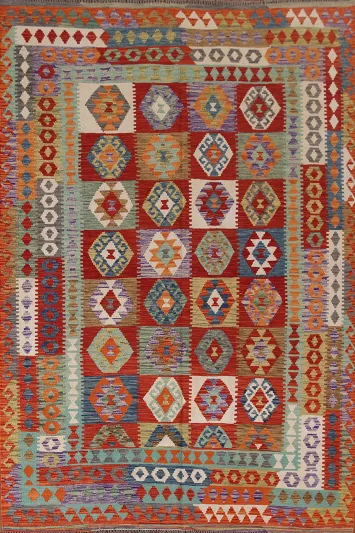 Multicolor Wool Kilim Living Room Rug 7x10