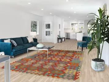 Reversible Wool Kilim Living Room Rug 7x10