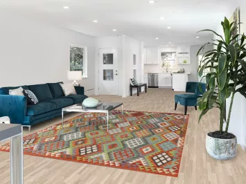 Reversible Wool Kilim Living Room Rug 7x10