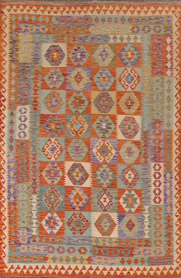 South Western Wool Kilim Living Room Area Rug 7x10