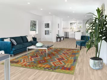 Geometric Wool Kilim Living Room Rug 7x10