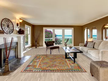 Multicolor Wool Kilim Living Room Rug 7x10