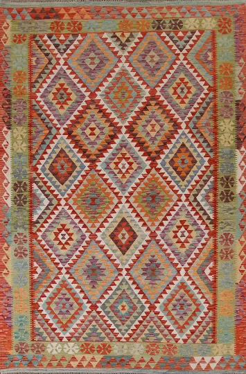Multicolor Wool Kilim Living Room Rug 7x10