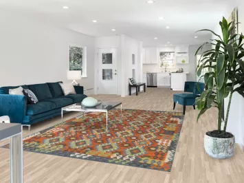 Geometric Wool Kilim Living Room Area Rug 7x10