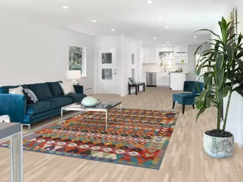 Reversible Wool Kilim Living Room Rug 7x10