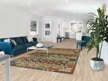 Geometric Wool Kilim Living Room Area Rug 6x10