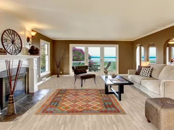 Multicolor Kilim Reversible Wool Area Rug 6x8