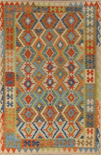 Wool Kilim Living Room Rug 7x10