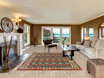 Wool Kilim Living Room Rug 7x9