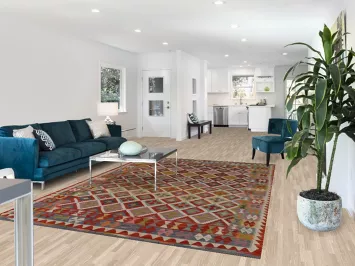 Geometric Wool Kilim Living Room Rug 7x10