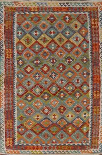Multicolor Wool Kilim Living Room Rug 7x10