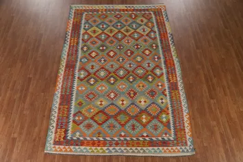 Multicolor Wool Kilim Living Room Rug 7x10