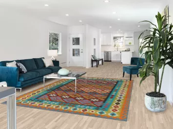 Reversible Wool Kilim Living Room Rug 7x10