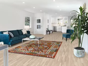 Geometric Wool Kilim Oriental Area Rug 6x8