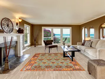 Multicolor Wool Kilim Living Room Rug 7x10