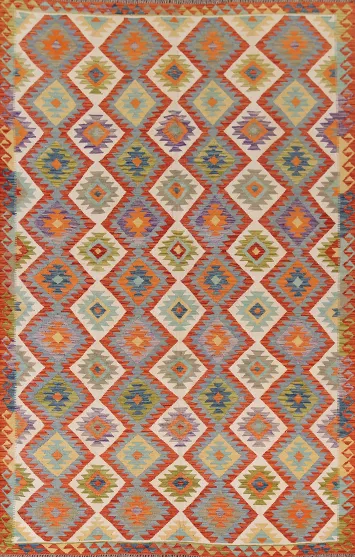 Reversible Wool Kilim Oriental Area Rug 7x10