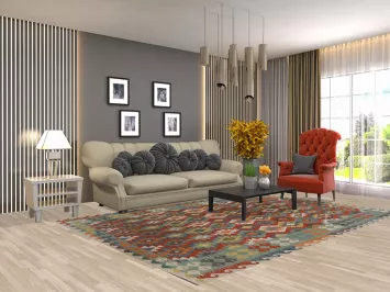 Multicolor Kilim Living Room Area Rug 7x10